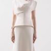 31MK5n6f7LL.jpg Women's Skirt Suit Summer French White Sleeveless Top Classic Casual Skirt 2 Piece Set for women