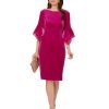Women's Velvet Bell Sleeve Short Dress