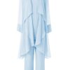 31NQyWTNvYL.jpg Women's Mother of The Bride Pant Suits 3 Pieces Chiffon Outfit Sets for Wedding Pant Suit with Jacket