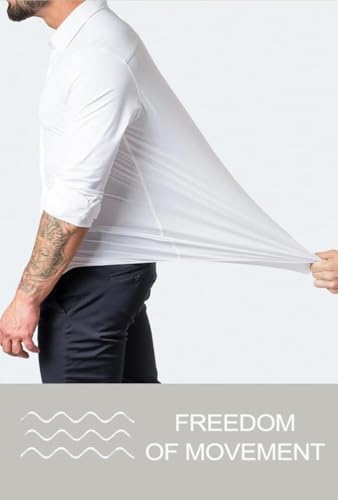 31NgQvqsSRL.jpg Stretch Mens Slim Fit Dress Shirts Formal Long Sleeve Button Down Shirts