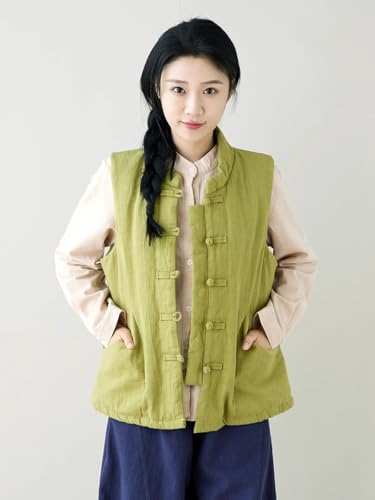 31NhJdKFQZL.jpg suit women's Chinese style quilted vest autumn and winter buckle thickened waistcoat cotton-padded jacket