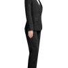 Women's 3 Piece Striped Suit One Button Slim Fit Business Work Professional Blazer Jacket Vest Pants Set