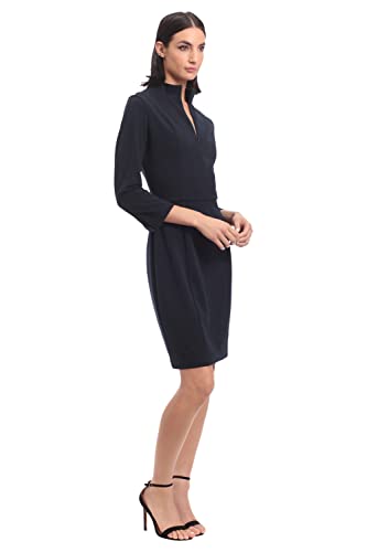 31OfHri0pkL.jpg Women's Notch Neck Sleek Sheath Dress Office Workwear