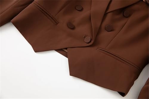 31OndA6XrFL.jpg Women Elegant Commuter Suit Notched Long-Sleeved Appliques Tops Flounced Edge Skirt 2 Piece Set