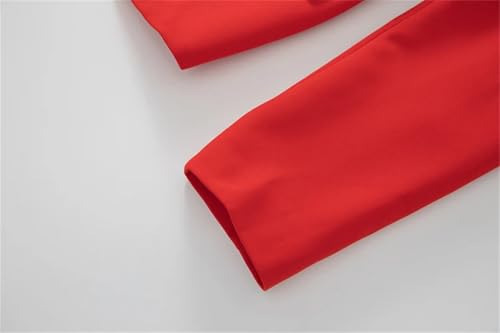 31PPSZPKWPL.jpg Women Suit Long-Sleeve Double Breasted Notched Tops Embroidery Skirt 2 Piece Set