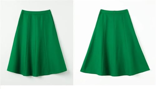 31PksXi5iYL.jpg Women Spring Skirt Sets Solid Long Sleeve Lapel Collar Short Coat Big Swing A-Line Skirt 2 Piece Suits