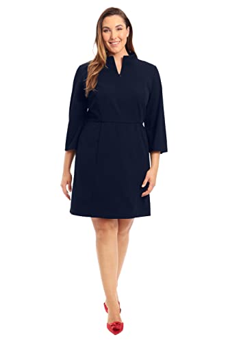 31QTa0AbZTL.jpg Women's Notch Neck Sleek Sheath Dress Office Workwear