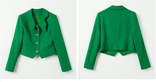 31RyBNUI4uL.jpg Women Spring Skirt Sets Solid Long Sleeve Lapel Collar Short Coat Big Swing A-Line Skirt 2 Piece Suits