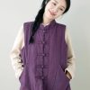 31ScJa7NEqL.jpg suit women's Chinese style quilted vest autumn and winter buckle thickened waistcoat cotton-padded jacket