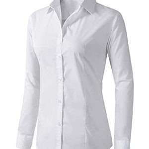 Womens Dress Shirts Long Sleeve Button Down Shirt Work Wear