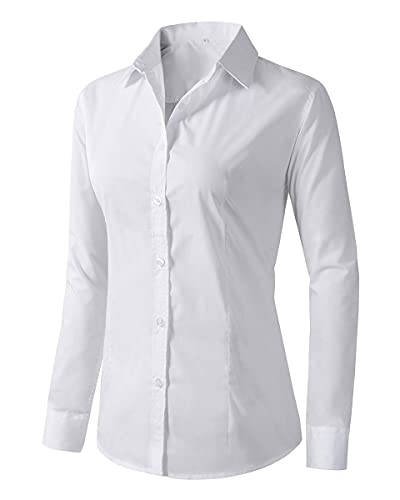 31T6uXXhpS.jpg Womens Dress Shirts Long Sleeve Button Down Shirt Work Wear