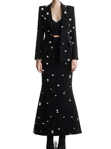 31TmEbohSCL.jpg Women's Sequins Beading Blazer Long Mermaid Dress Skirt Suit Set 2 Pieces Fashion Unique Casual Evening Party Wedding