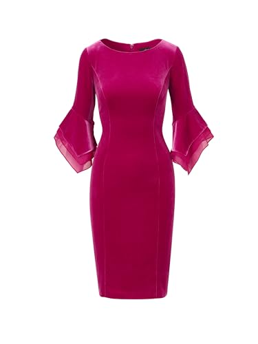 Women's Velvet Bell Sleeve Short Dress