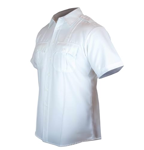 31XC2MhIEuL.jpg 100% Polyester Short Sleeve Men's Uniform Shirt White