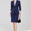 31XNGgTrsiL.jpg Women's Notch Lapel Collar Slim Fit Suit Jacket Wrap Hip Pencil Skirt 2 Piece Suits Business Office Sets
