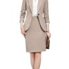 31XPTnDaPzL.jpg Women's Notch Lapel Collar Slim Fit Suit Jacket Wrap Hip Pencil Skirt 2 Piece Suits Business Office Sets