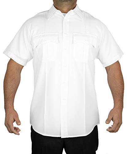 31Y5kAimN4L.jpg 100% Polyester Short Sleeve Men's Uniform Shirt White