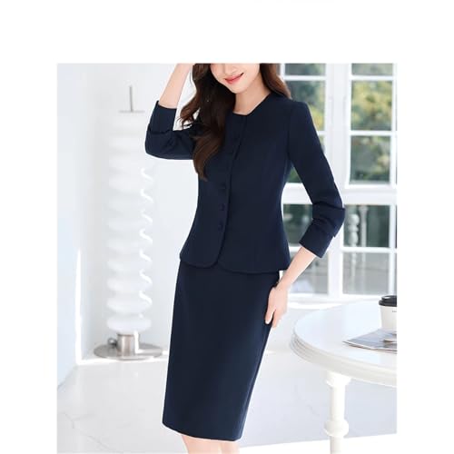 Women Long Sleeve Formal Blazers Skirt Business Set Professional Office Work Wear Two Piece Career Suit