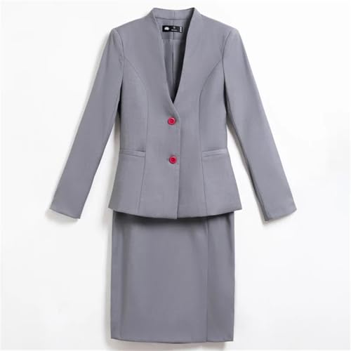 Women Professional Blazers Skirt Business Set Office Work Wear Career Formal Two Piece Lady Suit