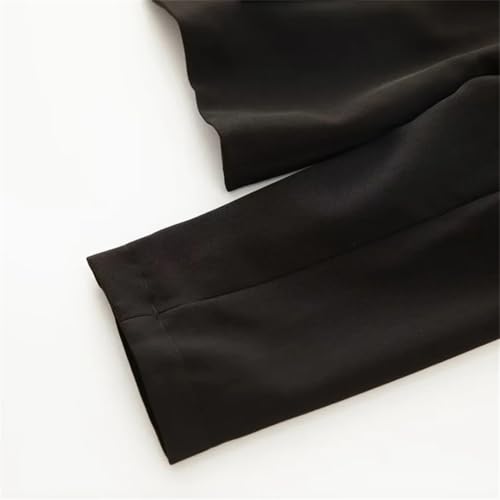 31cJDJ-EnL.jpg Women Black Skirts Suit Long Sleeve Sashes Blazer Mesh Long Skirts 2 Pieces Set