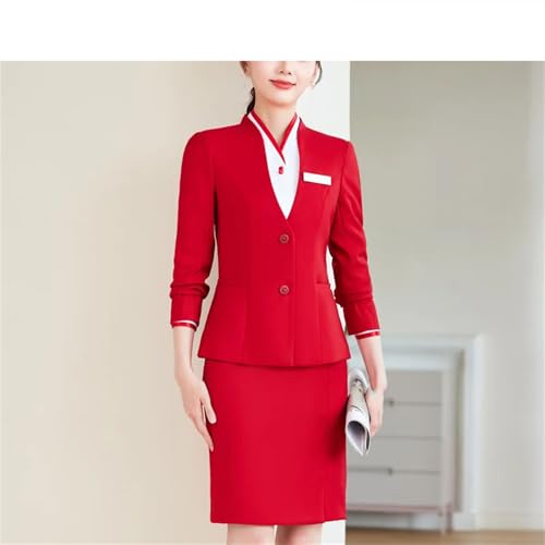 Women Professional Blazers Skirt Business Set Office Work Wear Career Formal Two Piece Lady Suit