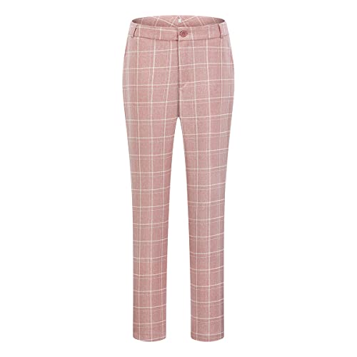 31dIDjNGXNL.jpg Women's 2 Piece Business Plaid Suit Set Office One Button Slim Fit Blazer with Pant