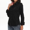 Womens Button Down Shirts Long Sleeve Regular Fit Stretch Work Blouse