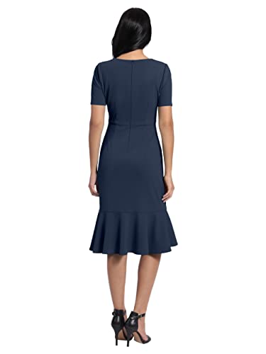 31etn0MVMnL.jpg Women's V-Neck Polished Flounce Hem Twist Waist Detail Feminine Office Event Guest of