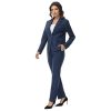 Womens Suit 2 Piece Set Business One Button Peak Lapel Blazer Jacket with Pants for Office Ladies