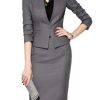 31gt4KZysqL.jpg Suits for Women Business 2 Pieces Long Sleeve Office Formal One Button Lady Blazer Skirt Suit Set Outfits