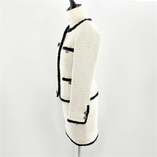 31hU5ibipXL.jpg Women Tweed Jacket + Skirt Suit 2-Piece Set Slimming Suit Autumn/Winter Wire Fabric 2-Piece Set