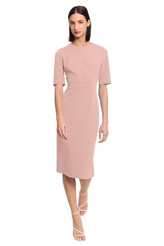 31i-XrsEVjL.jpg Women's Curved Waist Seam Crepe Workwear Dress Career Office Desk to Dinner Event Occasion Guest of