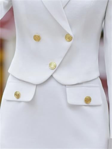 Women Solid Long Sleeve Shawl Collar Cropped Suit Jacket High Waist Wrap Hip Midi Pencil Skirts 2 Pieces Set