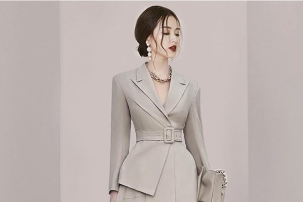 Women's Skirt Suit Spring Autumn Belted Long Sleeve Blazer Loose Casual Skirt 2 Piece Set for Women