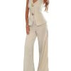 31j58p6WHIL.jpg Womens 2 Piece Dressy Sets Straight Wide Leg Pants Slim Vest Business Suits Office Outfits for Women