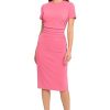 31kxgmWDqrL.jpg Women's Ruched Waist Crepe Sheath Dress Workwear Office Occasion Event Guest of