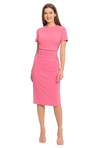 31kxgmWDqrL.jpg Women's Ruched Waist Crepe Sheath Dress Workwear Office Occasion Event Guest of