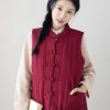 31n3-HkGYhL.jpg suit women's Chinese style quilted vest autumn and winter buckle thickened waistcoat cotton-padded jacket