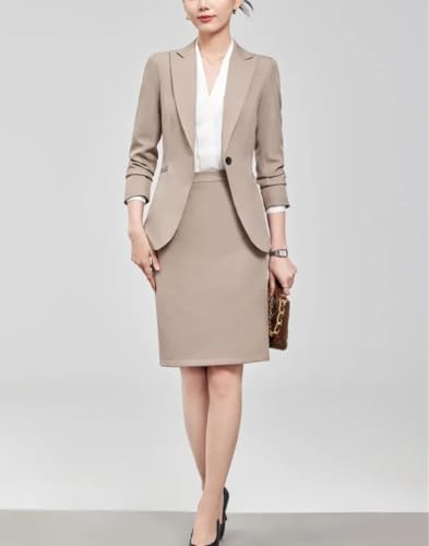 31ngFE2fcBL.jpg Women's Notch Lapel Collar Slim Fit Suit Jacket Wrap Hip Pencil Skirt 2 Piece Suits Business Office Sets
