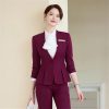 31nwfX9yBML.jpg Women's Solid Color V-Neck Single Button Slim Fit Short Suit Jacket Skirt Two-Piece Suit