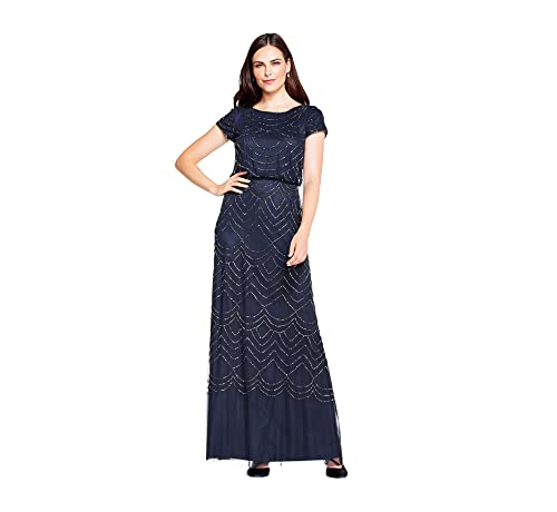 31o1P-VkmRL.jpg Women's Short Sleeve Blouson Beaded Gown
