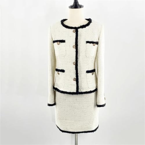 31o8ul1GsrL.jpg Women Tweed Jacket + Skirt Suit 2-Piece Set Slimming Suit Autumn/Winter Wire Fabric 2-Piece Set