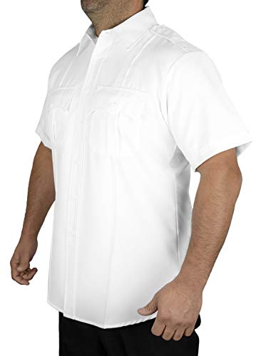 31p6IZZoXoL.jpg 100% Polyester Short Sleeve Men's Uniform Shirt White