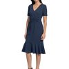 31pQPVQRv3L.jpg Women's V-Neck Polished Flounce Hem Twist Waist Detail Feminine Office Event Guest of