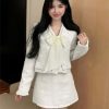 31pck-BvRWL.jpg Women Korean Fashion Chic Skirt Sets 2 Piece Outfit French Elegant Jacket Coat Mini Skirt Suits