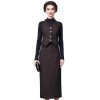 31riqjmalkL.jpg Women Elegant Office and Business Suit V-Neck Long-Sleeved Single-Breasted Tank Skirt 2 Piece Set