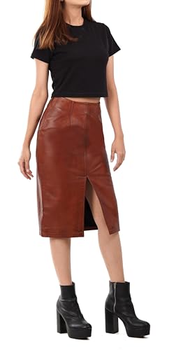 31sRW8zEncL.jpg Real Leather Skirts for Women - Trendy Casual Womens Leather Skirt Fashionable