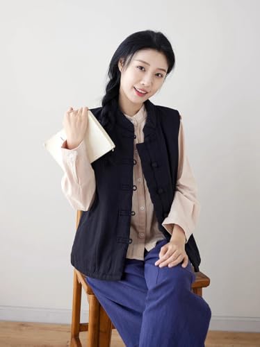 31sS4fCDEOL.jpg suit women's Chinese style quilted vest autumn and winter buckle thickened waistcoat cotton-padded jacket