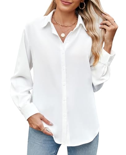 31t2x8r4yhL.jpg Womens Long Sleeve Button Down Shirt Ultra-Soft Stretch Wrinkle-Free Work Casual Business Office Blouse