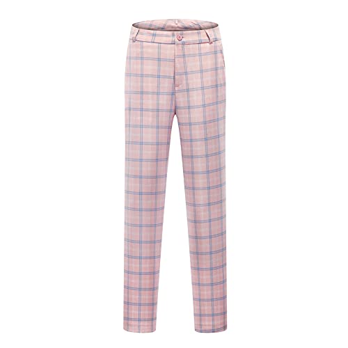 Womens 2 Piece Plaid Suits Set Business Office One Button Blazer Jacket Casual Long Sleeve Pant Suit Set